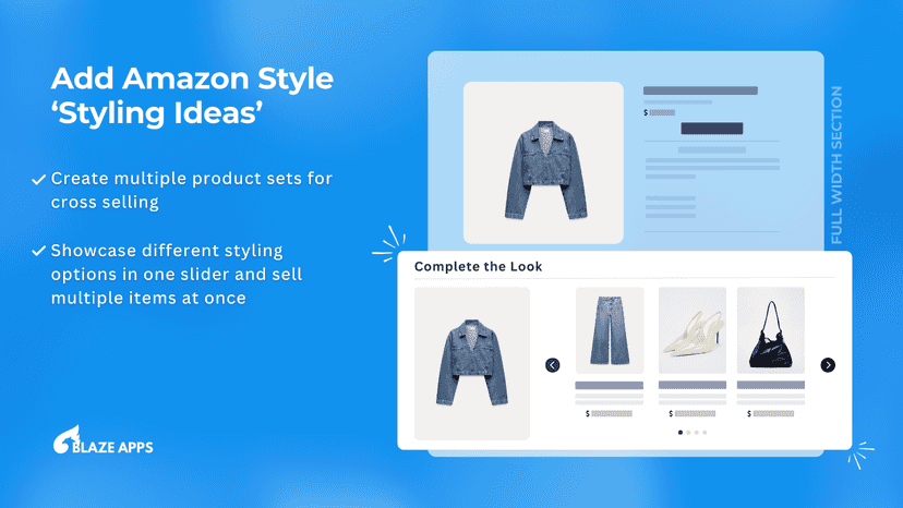 Shop the Look, Styling Ideas product cross sell widget