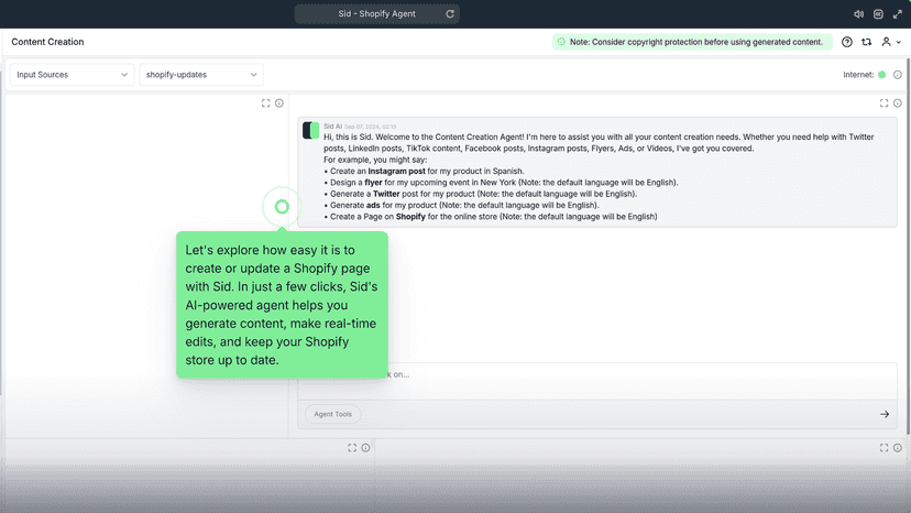 Initial AI assistance in the dashboard