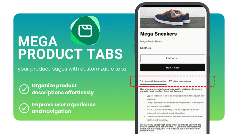 Mega Product Tabs - product page tabs & product description tabs