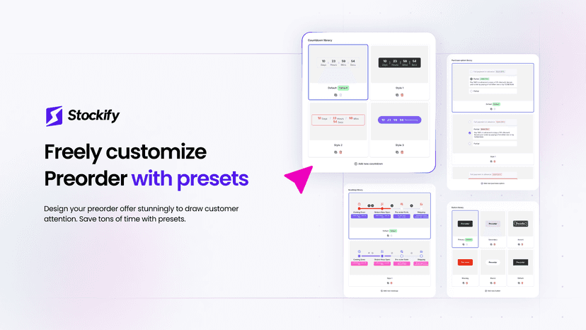 Freely customize Preorder with presets