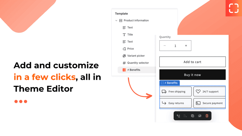 Add and customize in a few clicks