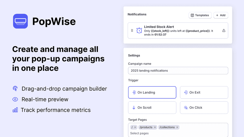 Create and manage all your pop-up campaigns in one place