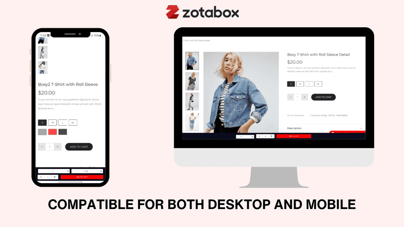 Our Add to Cart Button displayed on desktop and mobile devices