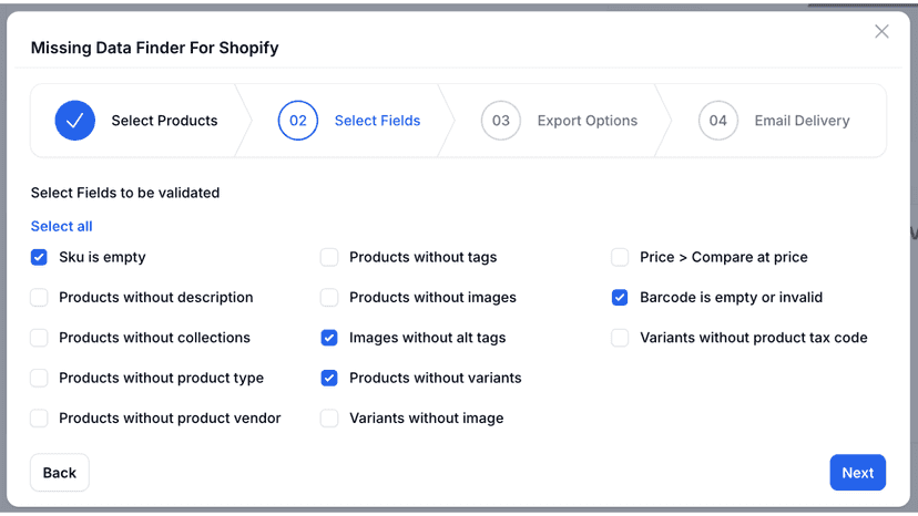 Your Store Tools Missing Data Finder