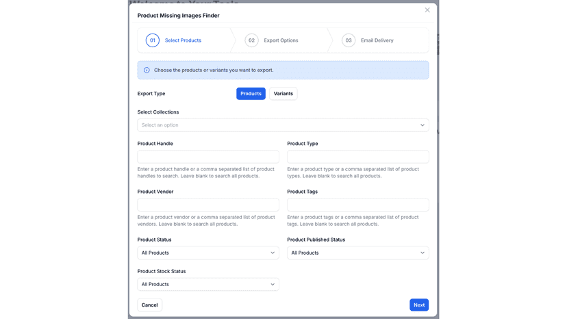 Your Store Tools Missing Images Finder