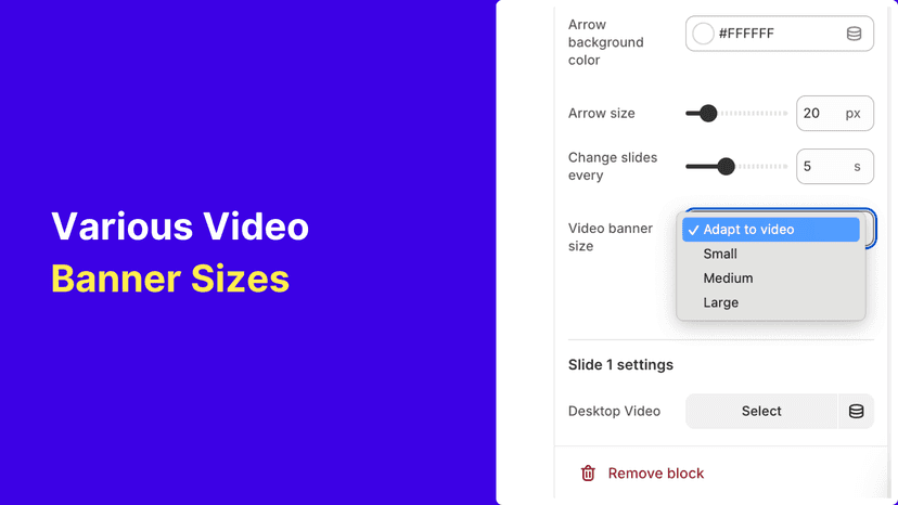Video Slideshow Size Options