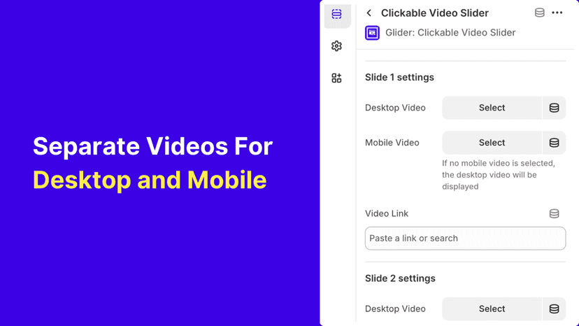 desktop and mobile video banner sliders