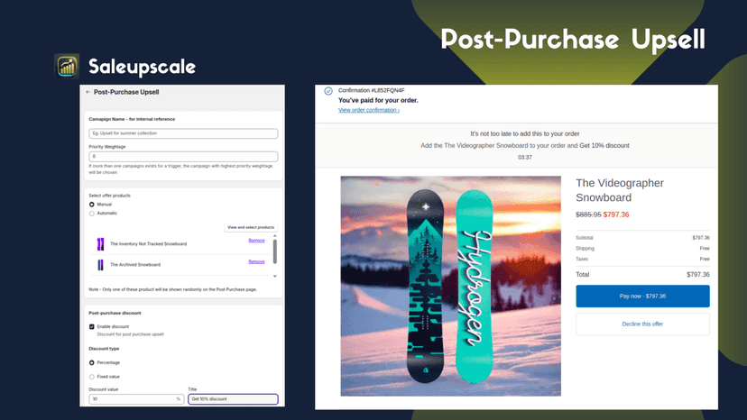 Post Purchase Upsell