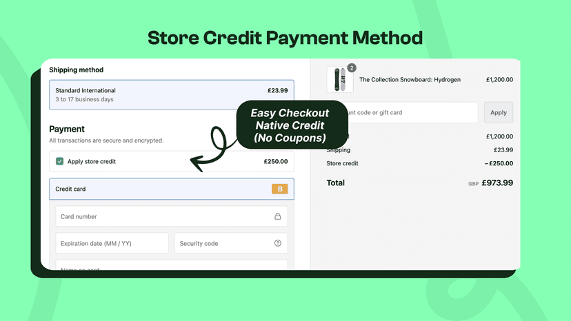 Store Credit Checkout Method