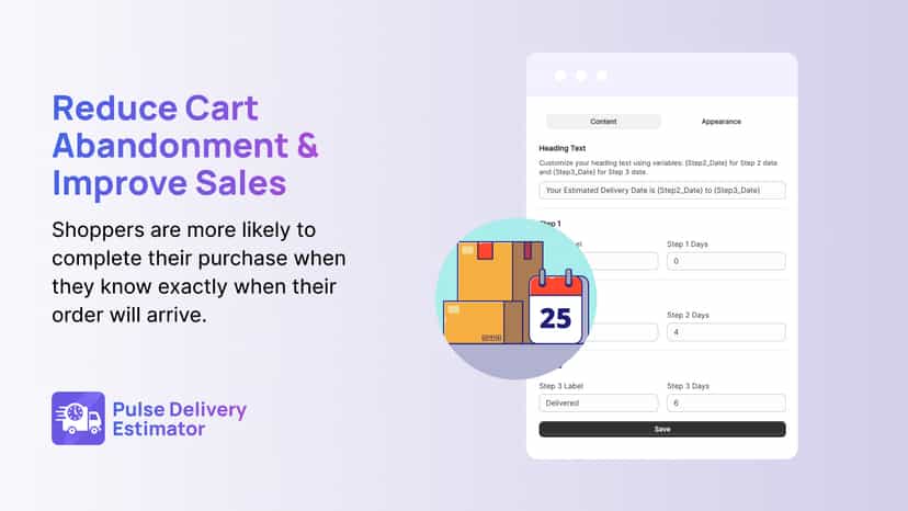 Reduce cart abandonment with clear delivery timelines