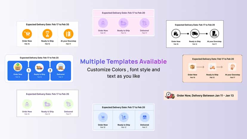Multiple app templates – customize colors, fonts & text easily