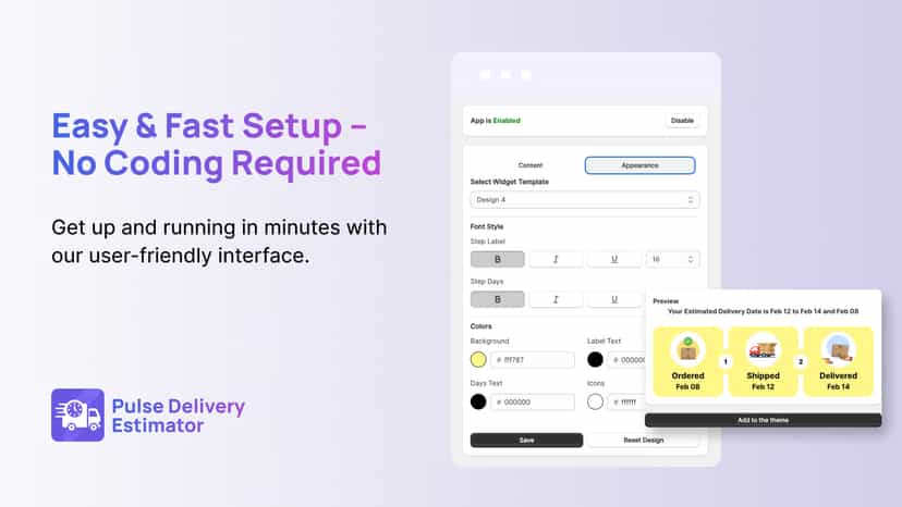 Easy, fast app setup with no coding needed