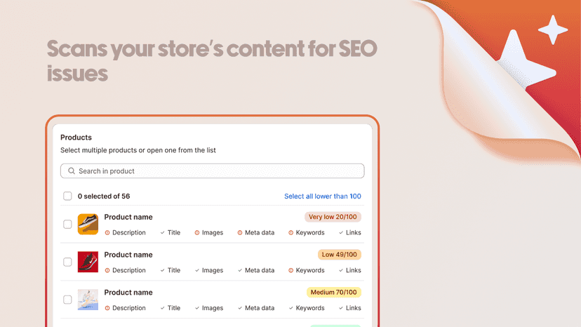 EZ AI: Scan store content for SEO issues