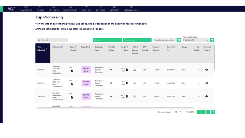 See the recipient data in Processing