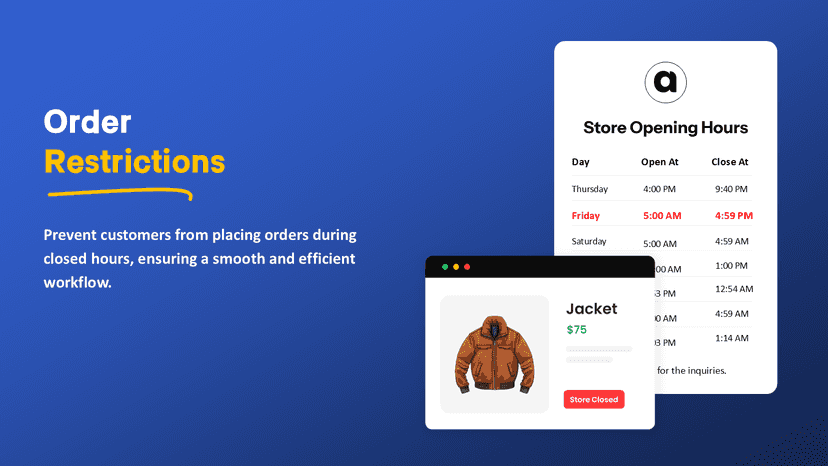 Restrict Order on Store Closure