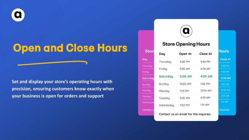 Shopify Store Opening Hours