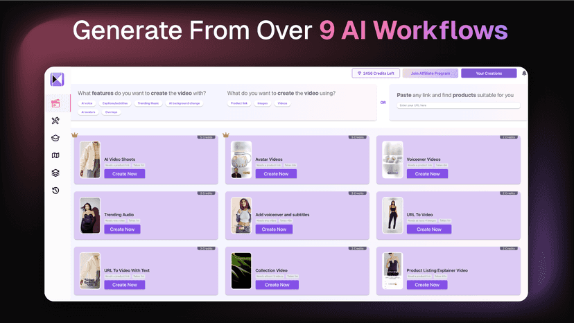 Generate From Over 9 AI Workflows