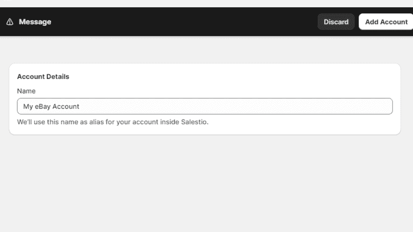 Connect eBay account