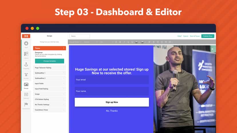 Hello Bar's easy to use WYSIWYG editor turns you into a designer