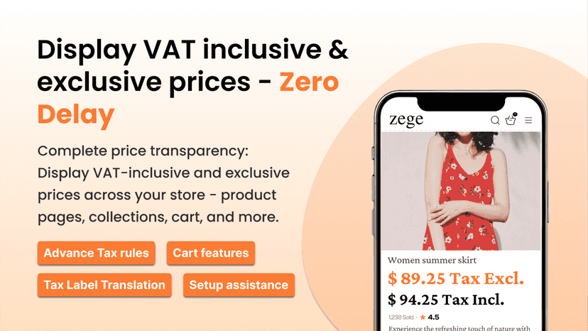 Display VAT inclusive & exclusive prices