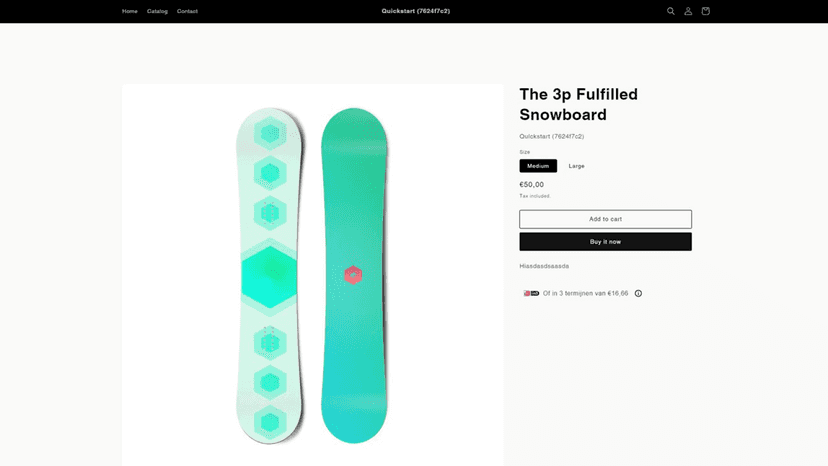 iDEAL in3 label on product page