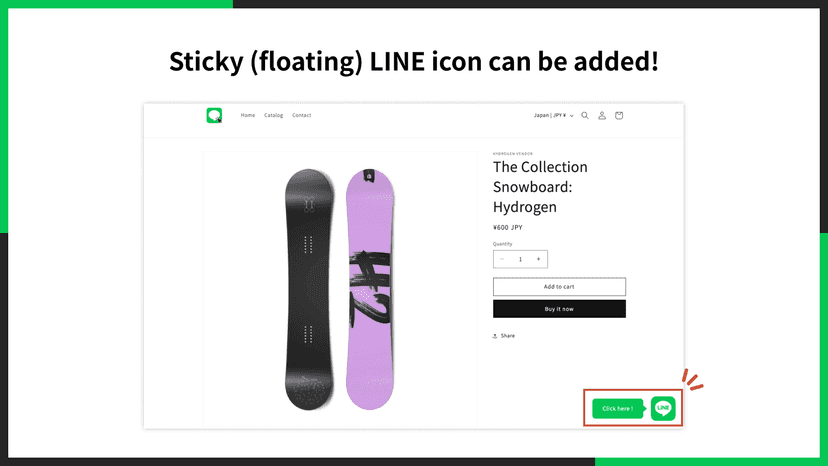 Sticky (floating) LINE icon can be added!