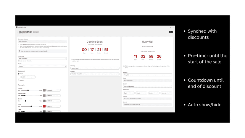 Shopify App, Countdown Timer Bar, flash sales, urgency