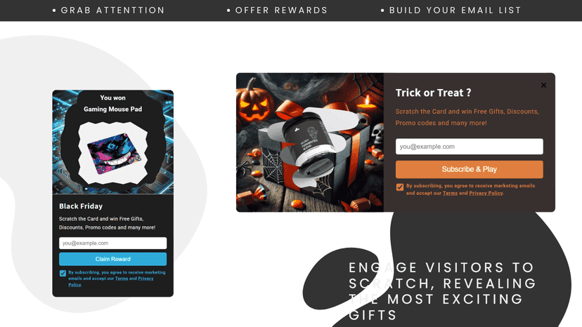 scratch and win pop ups