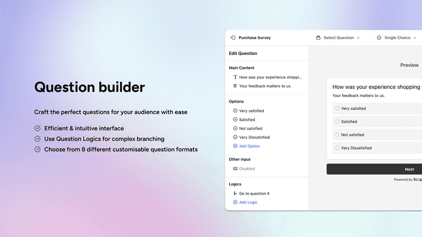 Drag and drop question builder