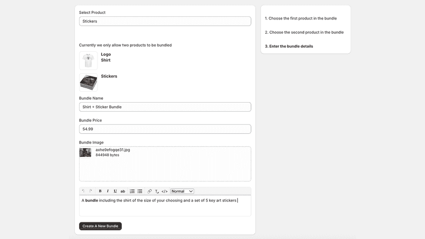 Bundle creation workflow