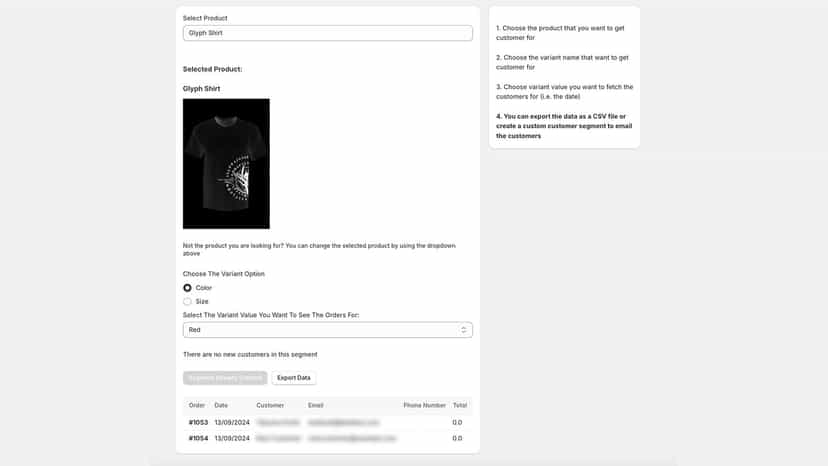 Customer filtering by option workflow
