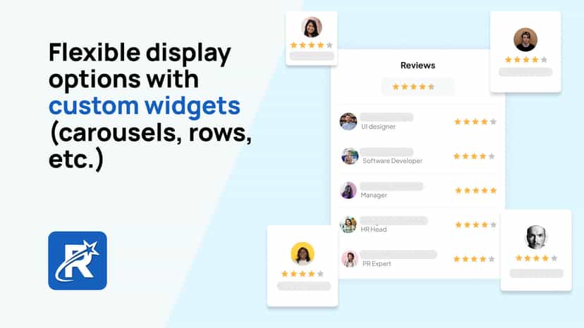 Flexible display options with custom widgets (carousels,row etc.