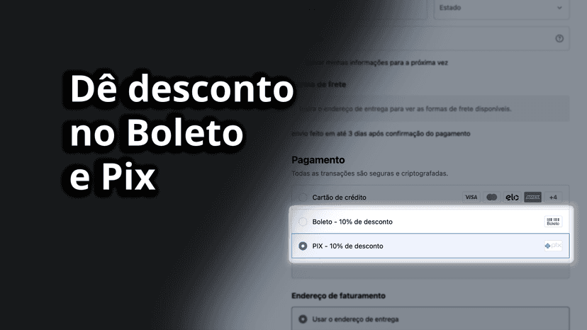 Dê desconto no boleto e pix