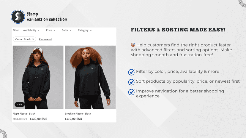 Help customers find the right product faster with filters & sort