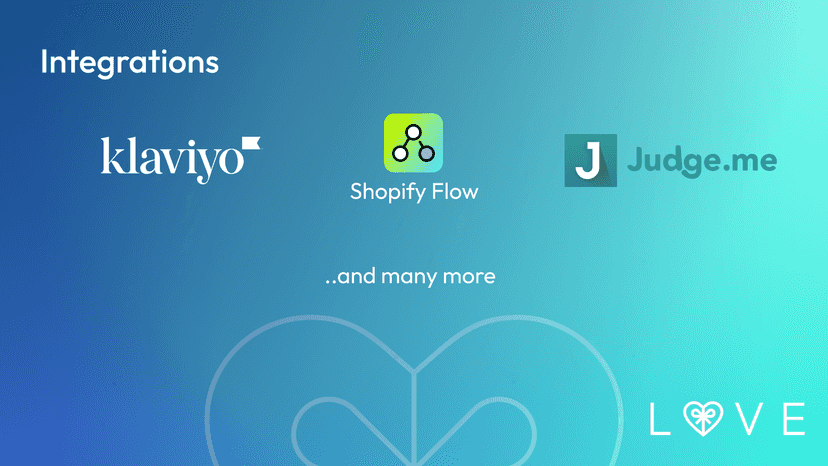 Countless integrations (Klaviyo, Shopify Flow and many more)