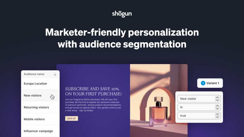 Marketer-friendly personalization with audience segmentation