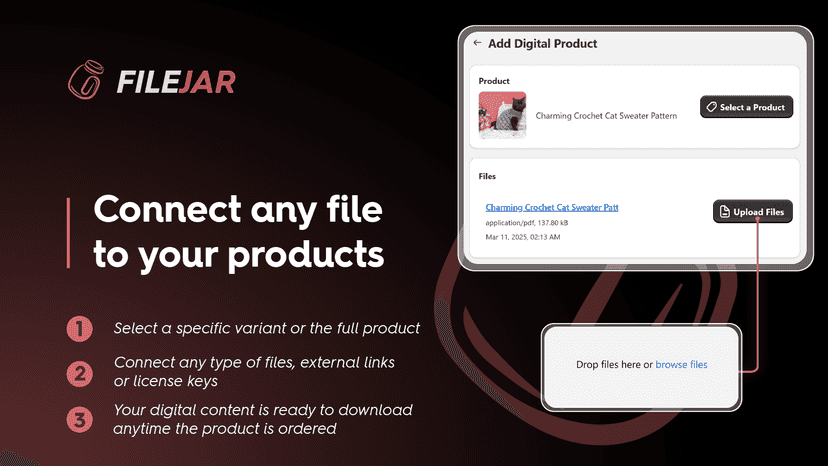 Connect any file to your digital products in 3 easy steps