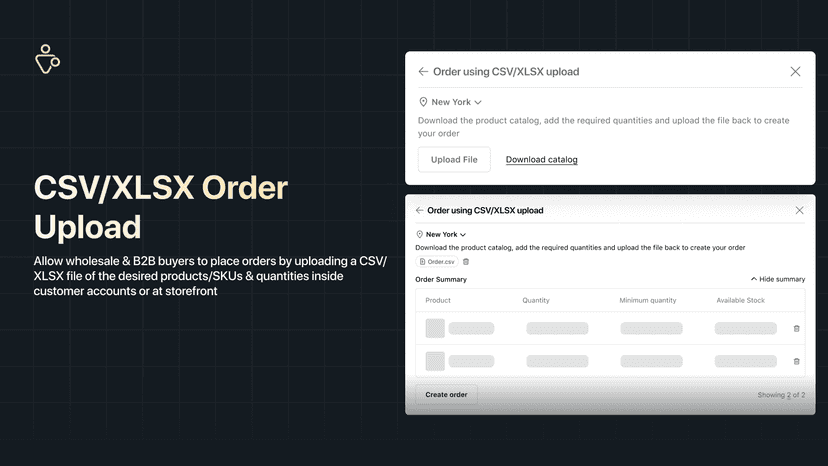 csv/xlsx order upload
