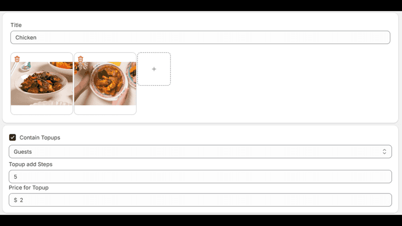 create product page