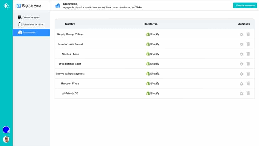 Shopify Ecommers linked with Tikket
