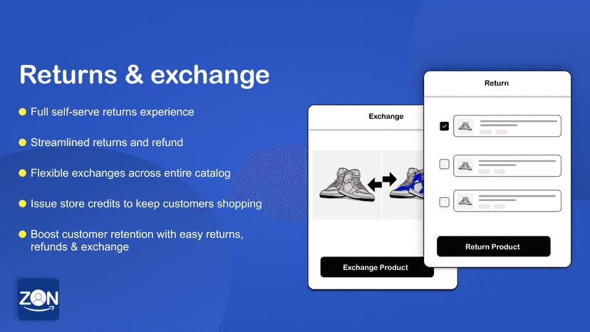 Returns and exchange for shopify store app