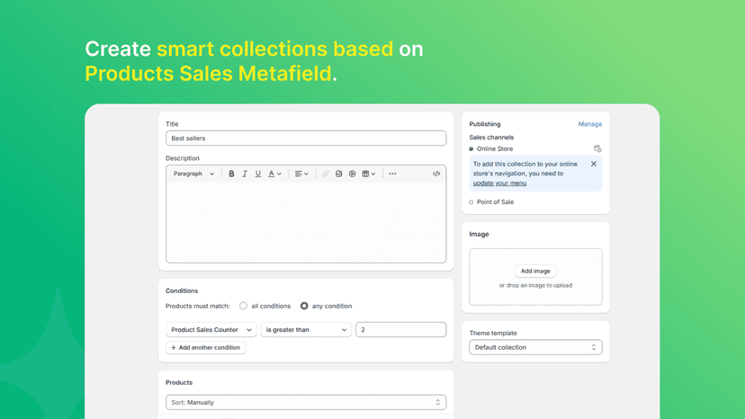 PSC - Smart collection based on product sales