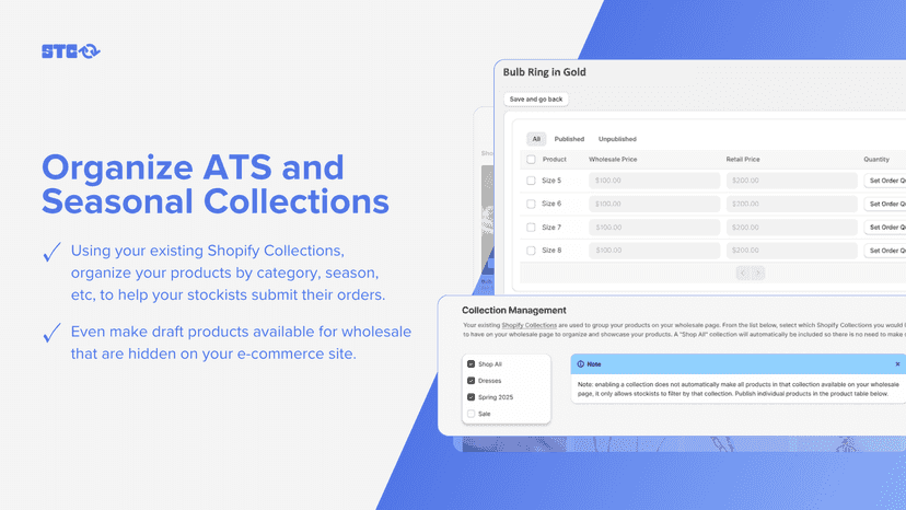 Organize ATS and Seasonal Collections