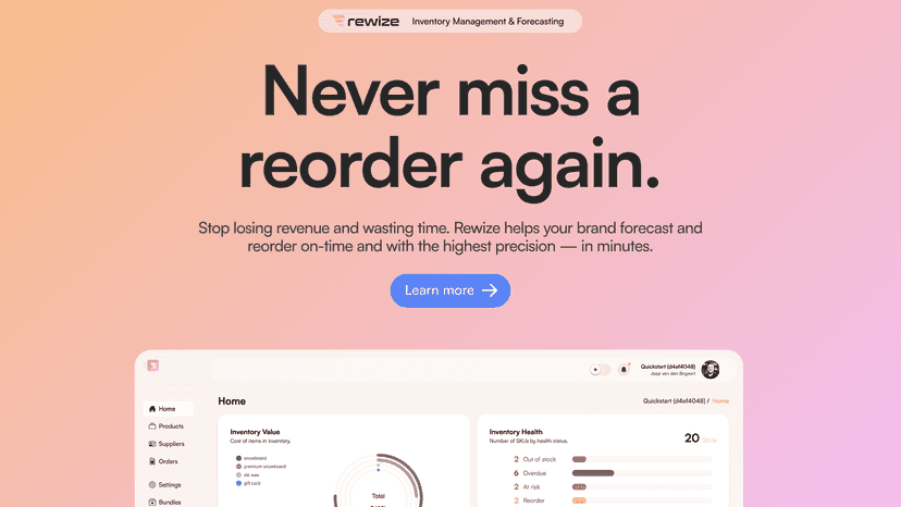 AI-driven inventory management: Forecasting, automate orders.
