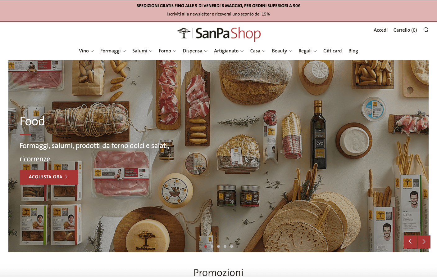 SANPA SHOP: Nuovo e-commerce e promozione digital screenshot
