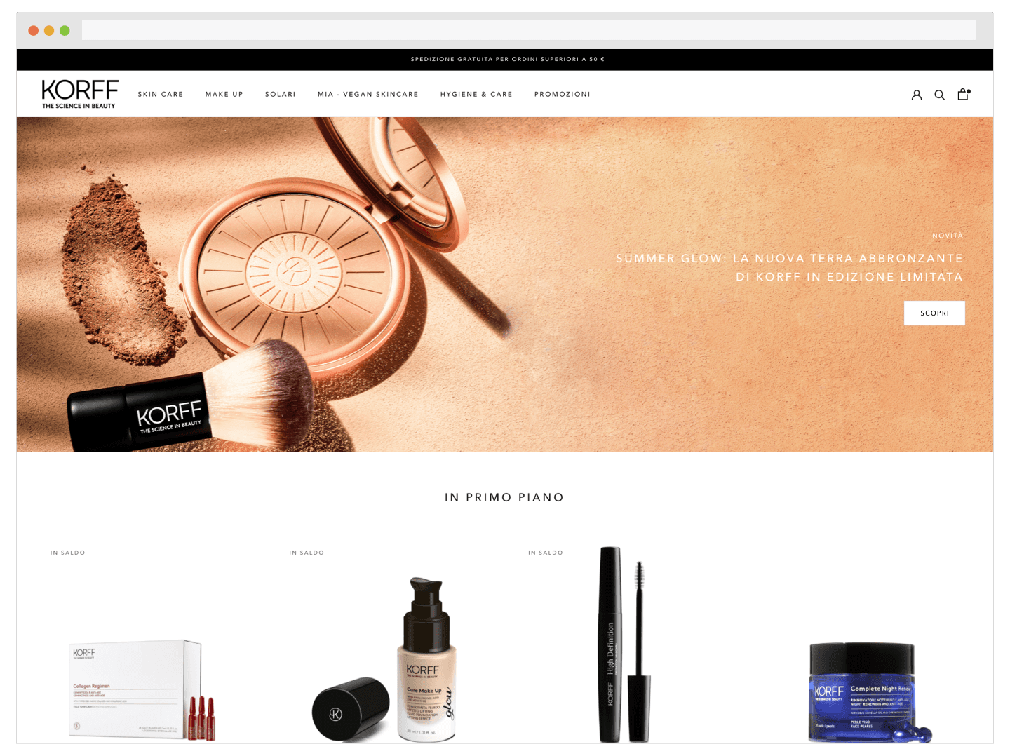 Korff | Realizzazione, gestione e promozione di un E-commerce screenshot 1