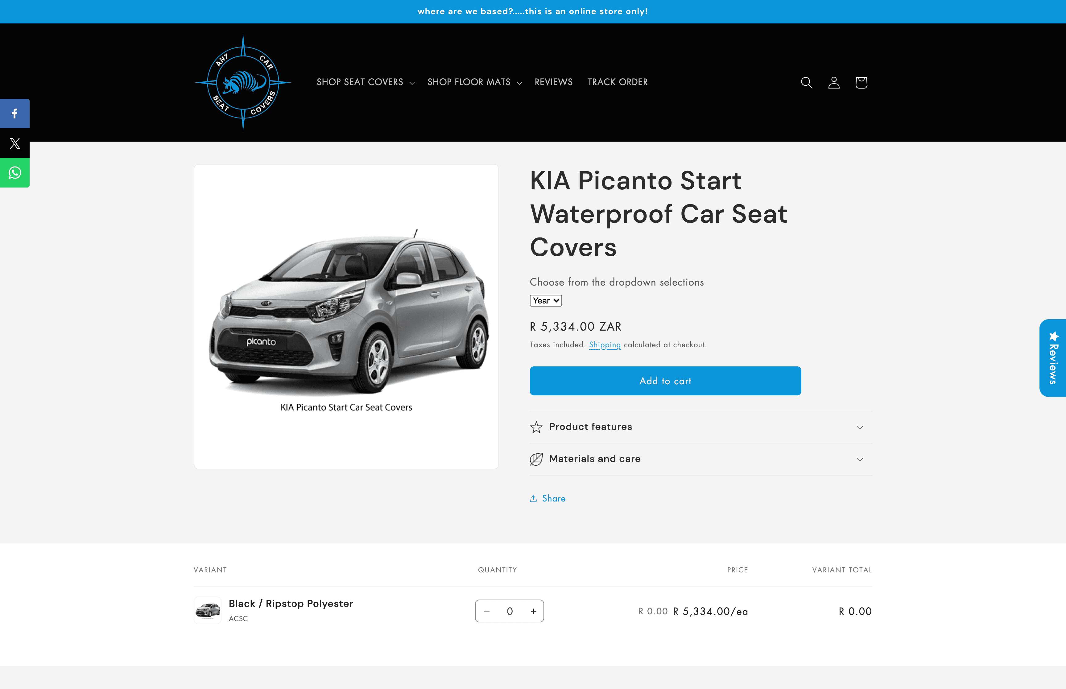 Online Car Seat Cover Retail Store screenshot 5