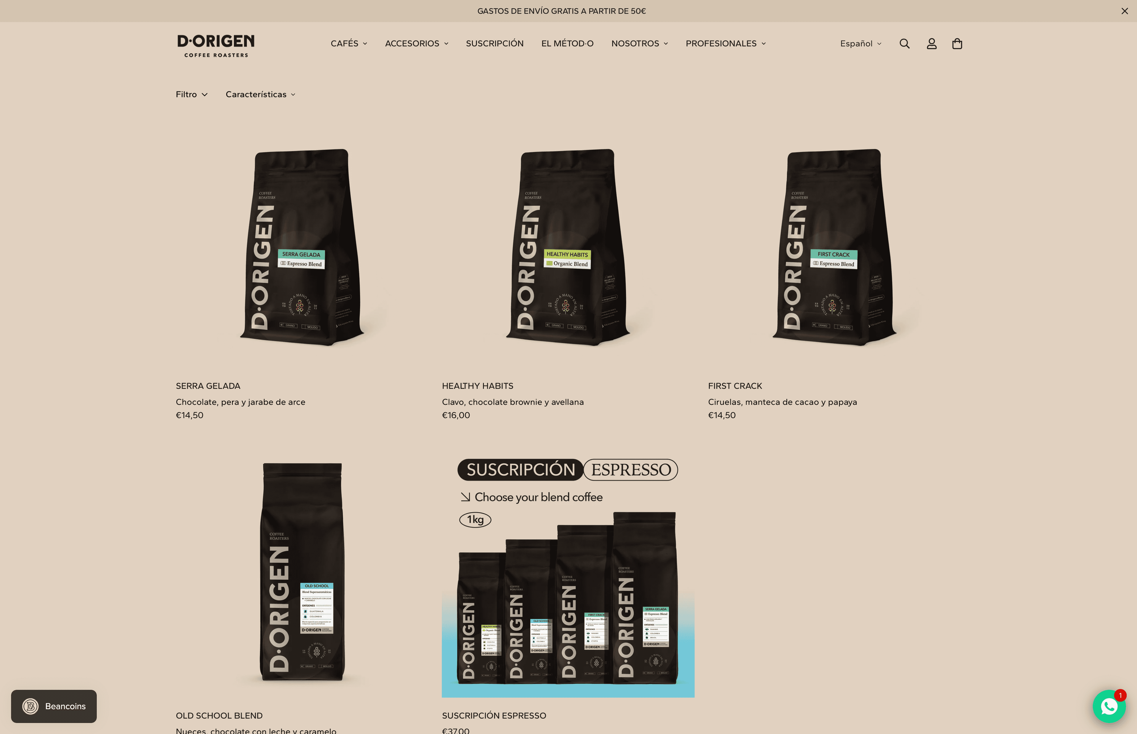 D-Origen Coffee roasters screenshot 2
