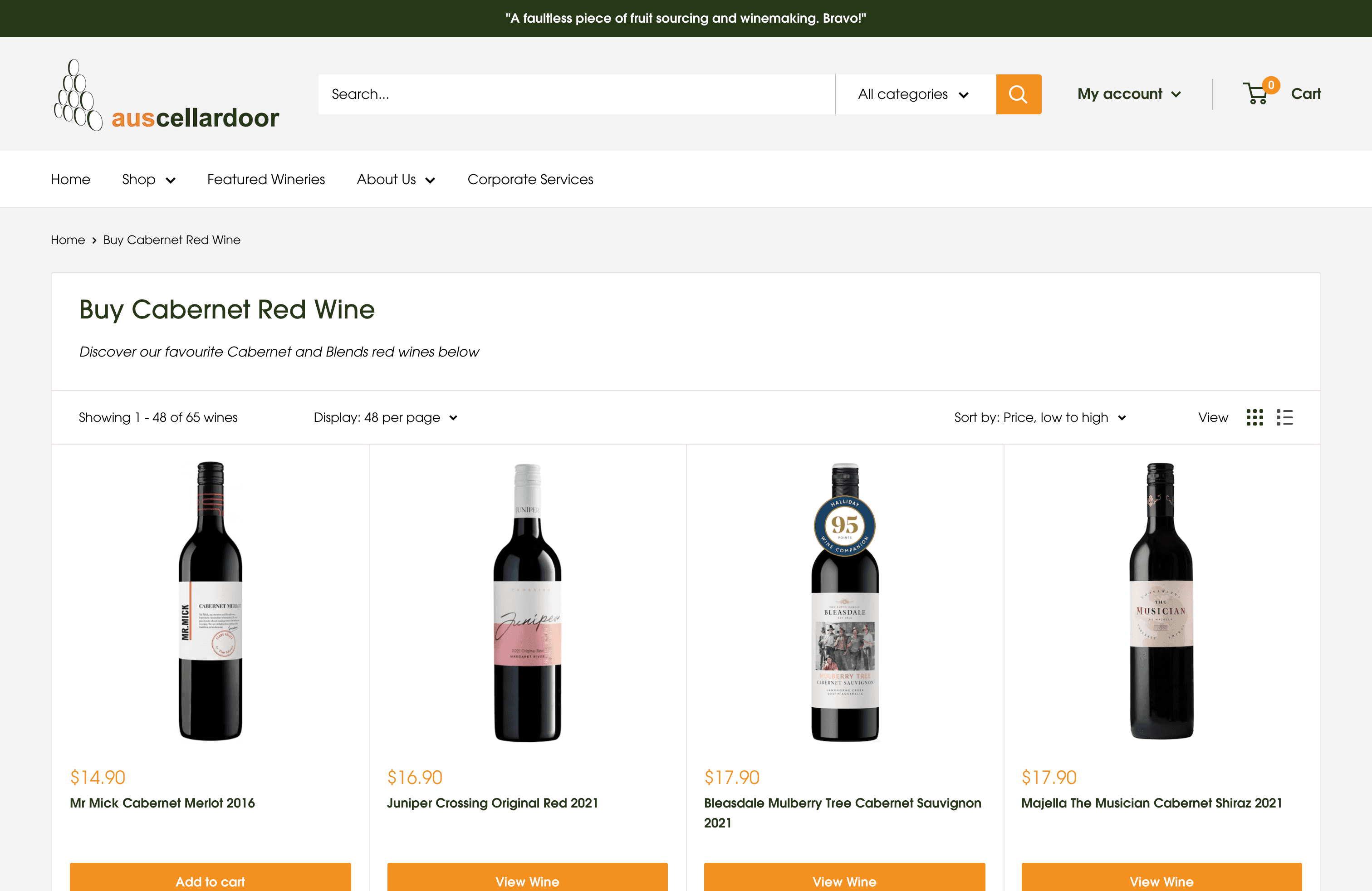 Aus Cellar Door - Migration from Magento to Shopify screenshot 3