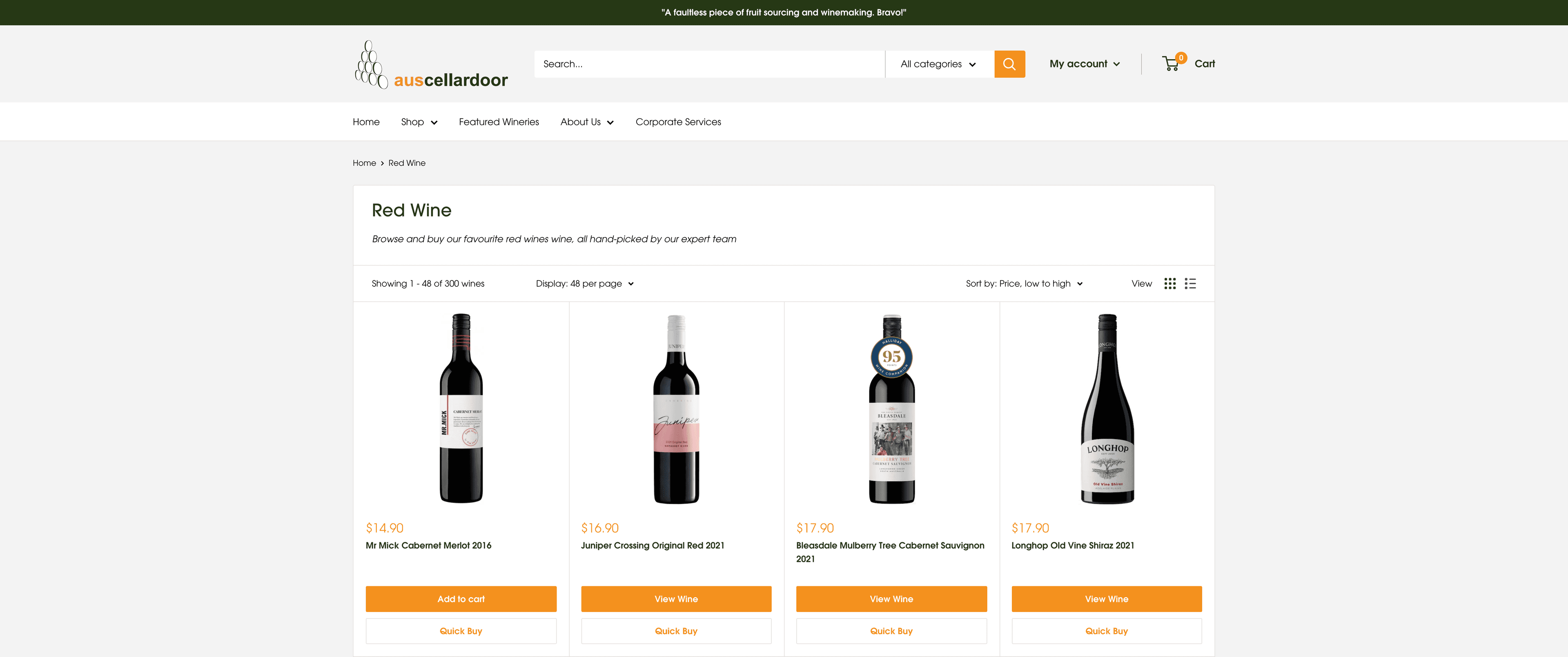 Aus Cellar Door - Migration from Magento to Shopify screenshot 2